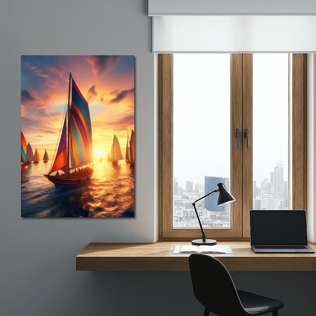 Sunset Sailboats: Magic of the Fiery Sky