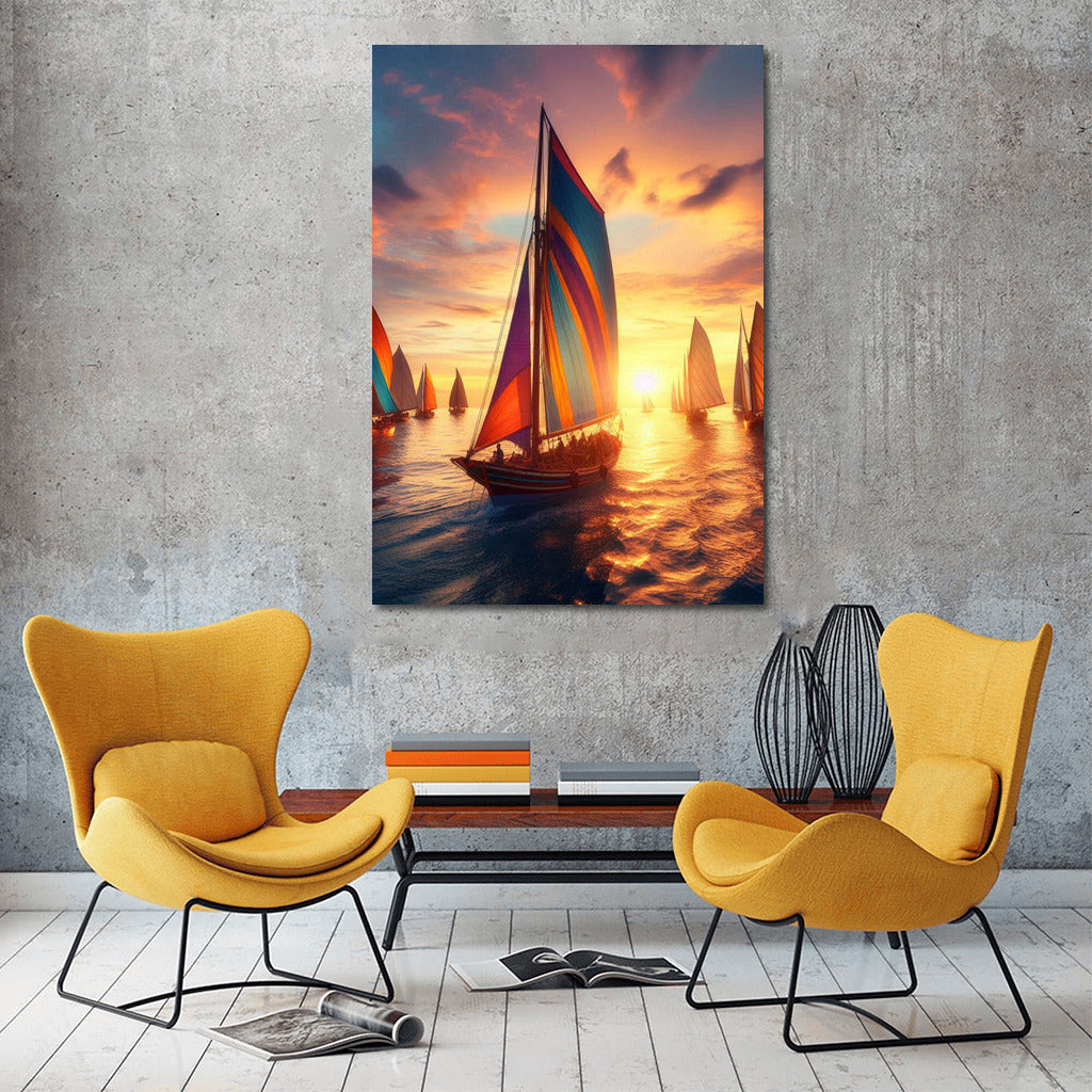 Sunset Sailboats: Magic of the Fiery Sky