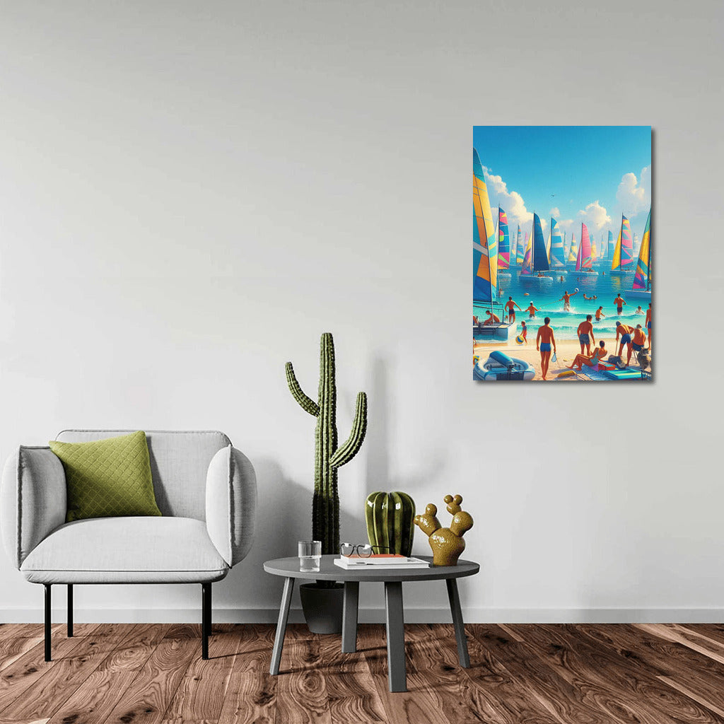 Bright Sports Boats on the Summer Beach: Sea Breeze in Your Home