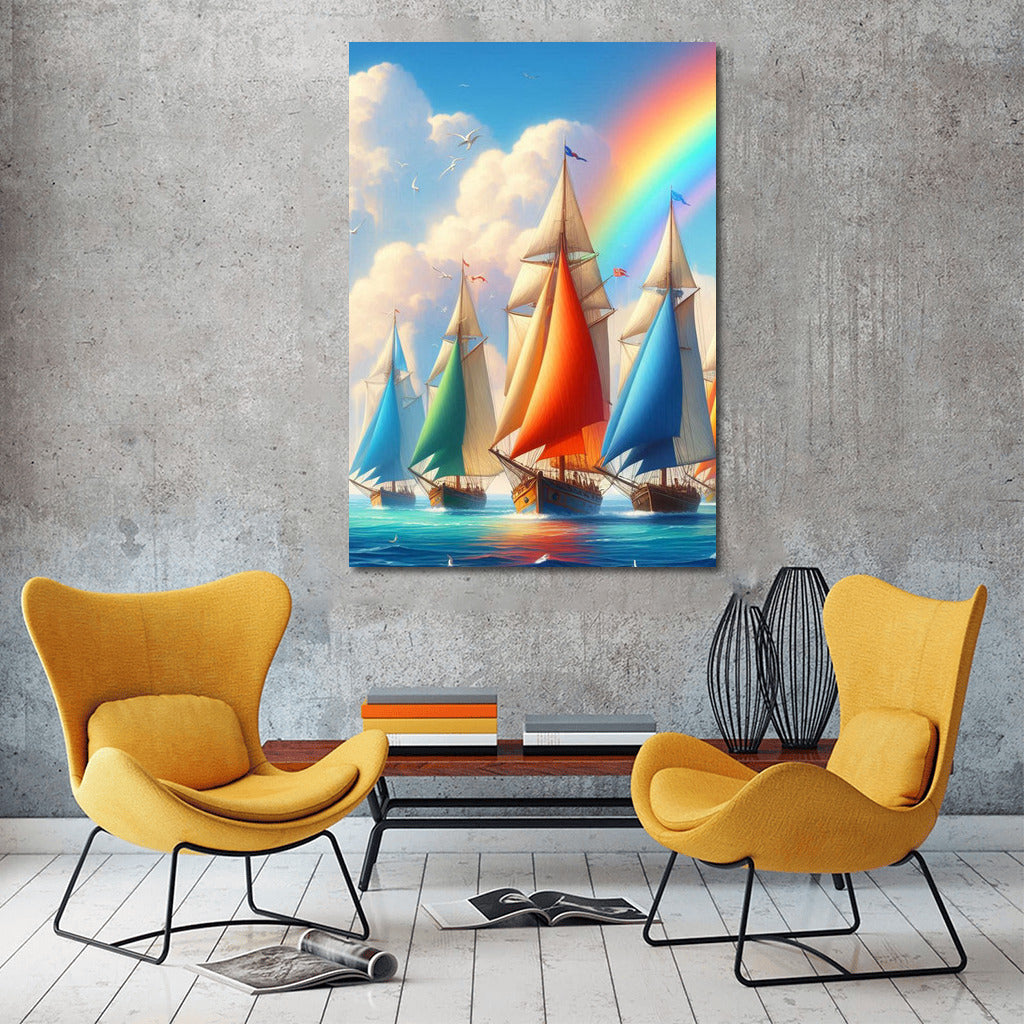 Sailboats Under the Rainbow: Sloops Sea 2 – Freedom in Seascapes