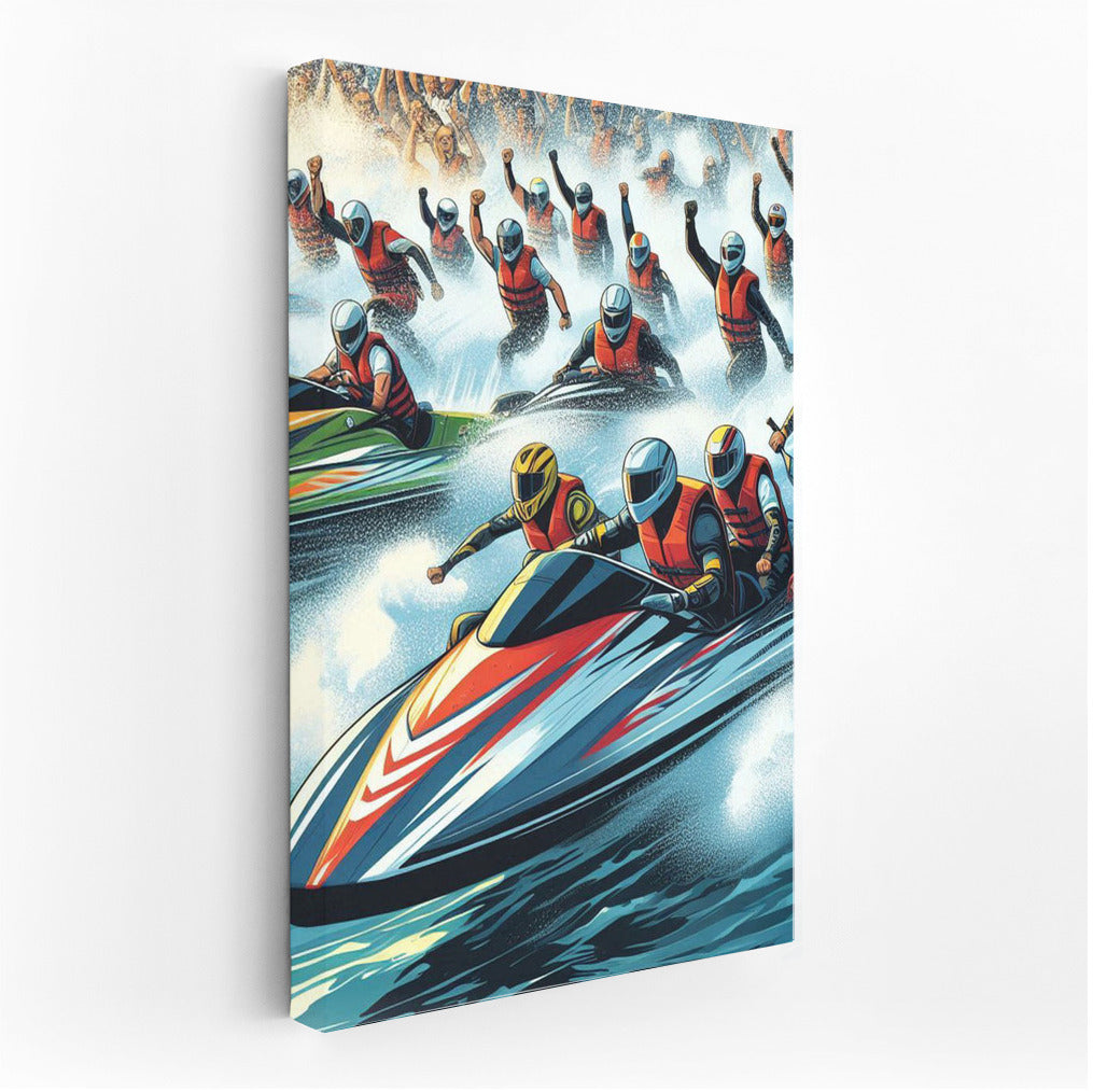 Bright Swim: Sports Boats on the River