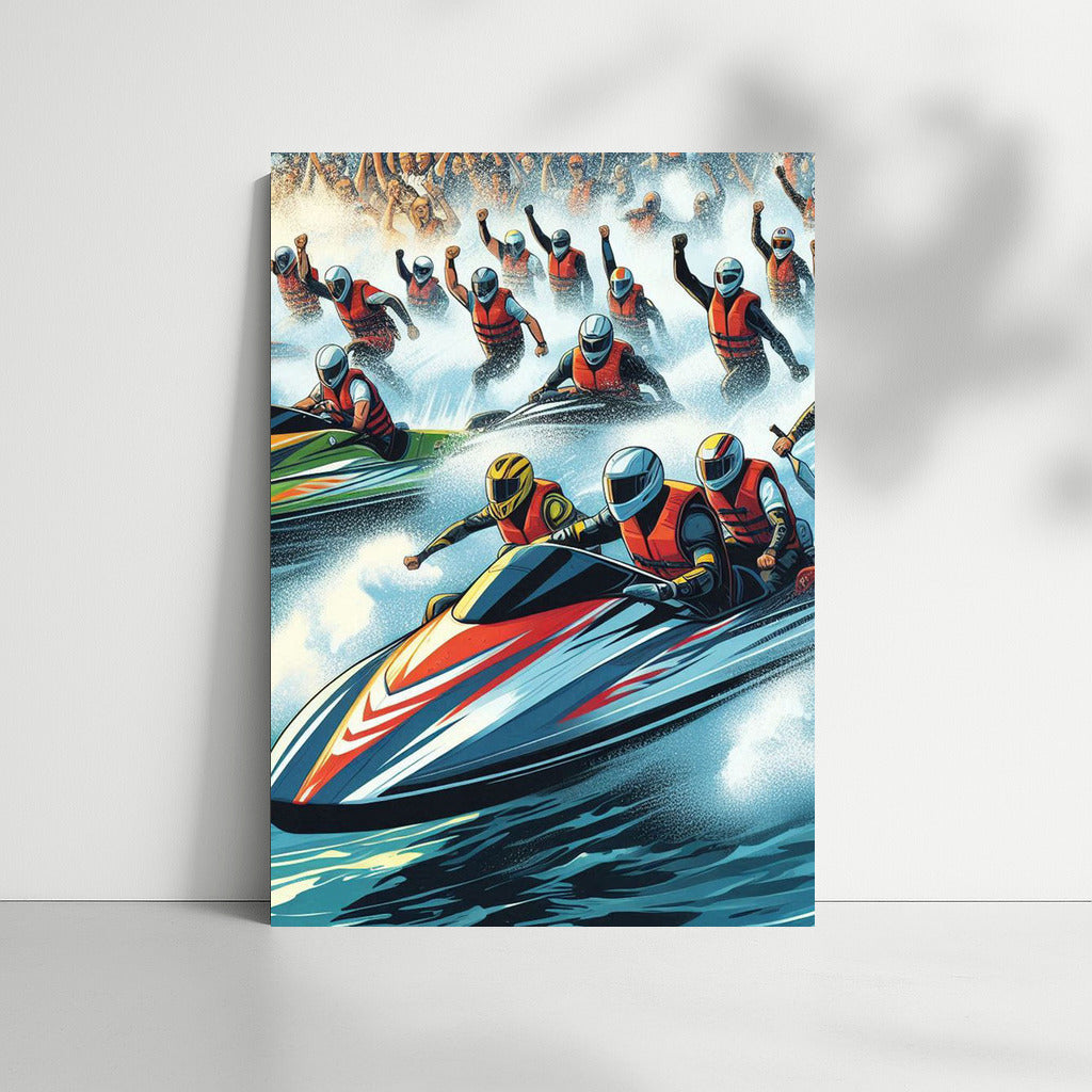 Bright Swim: Sports Boats on the River