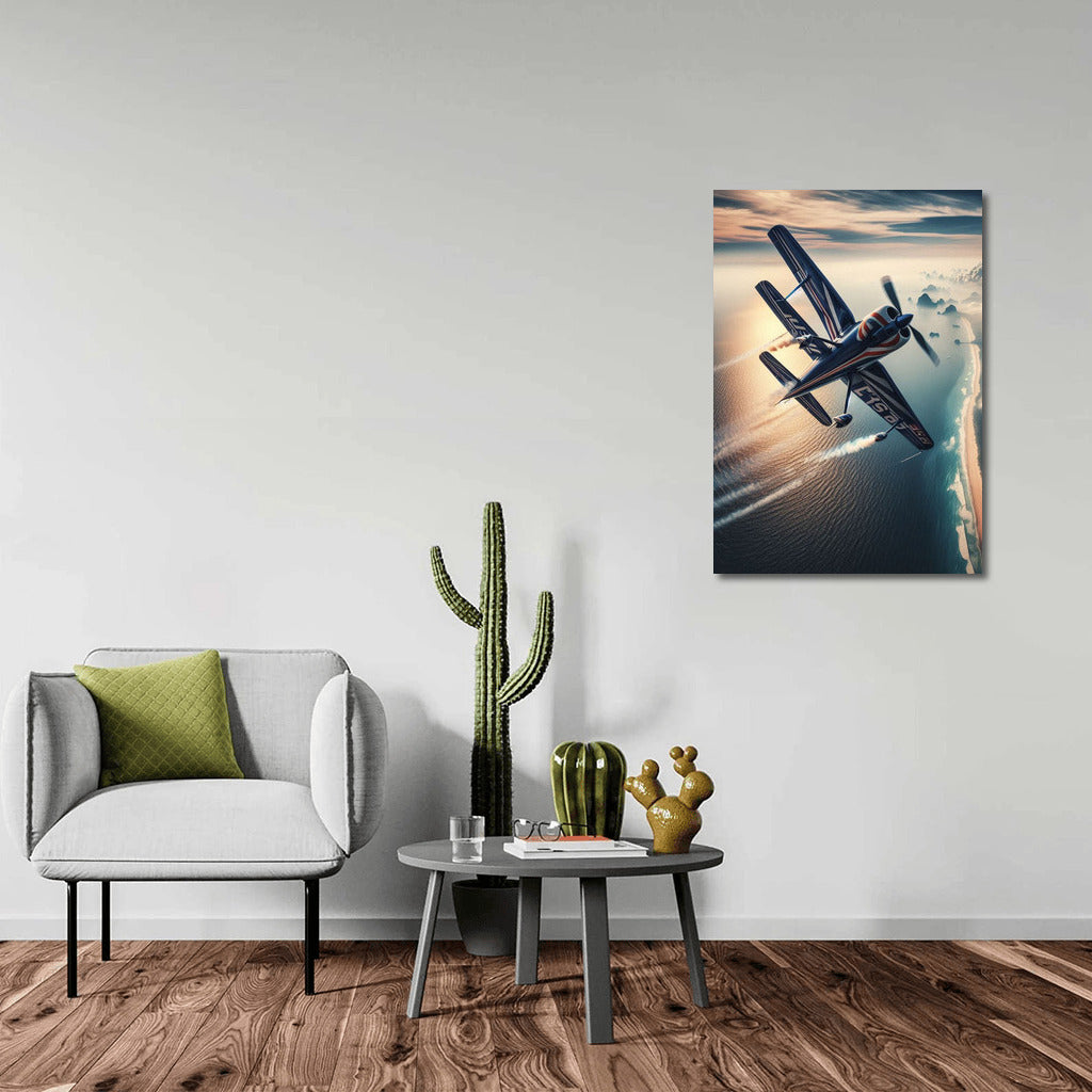 Acrobatic Flight Over the Ocean Surface