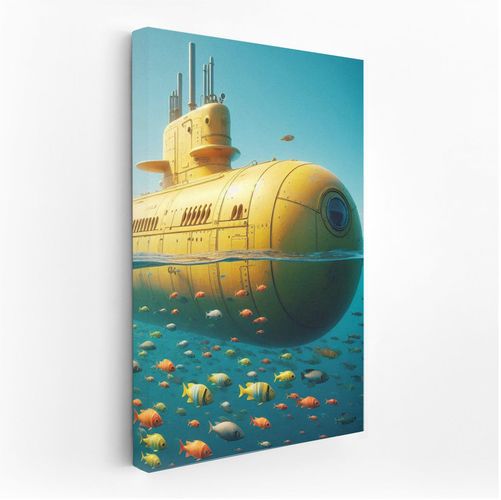 Yellow Submarine Among Colorful Fish: Ocean Adventure