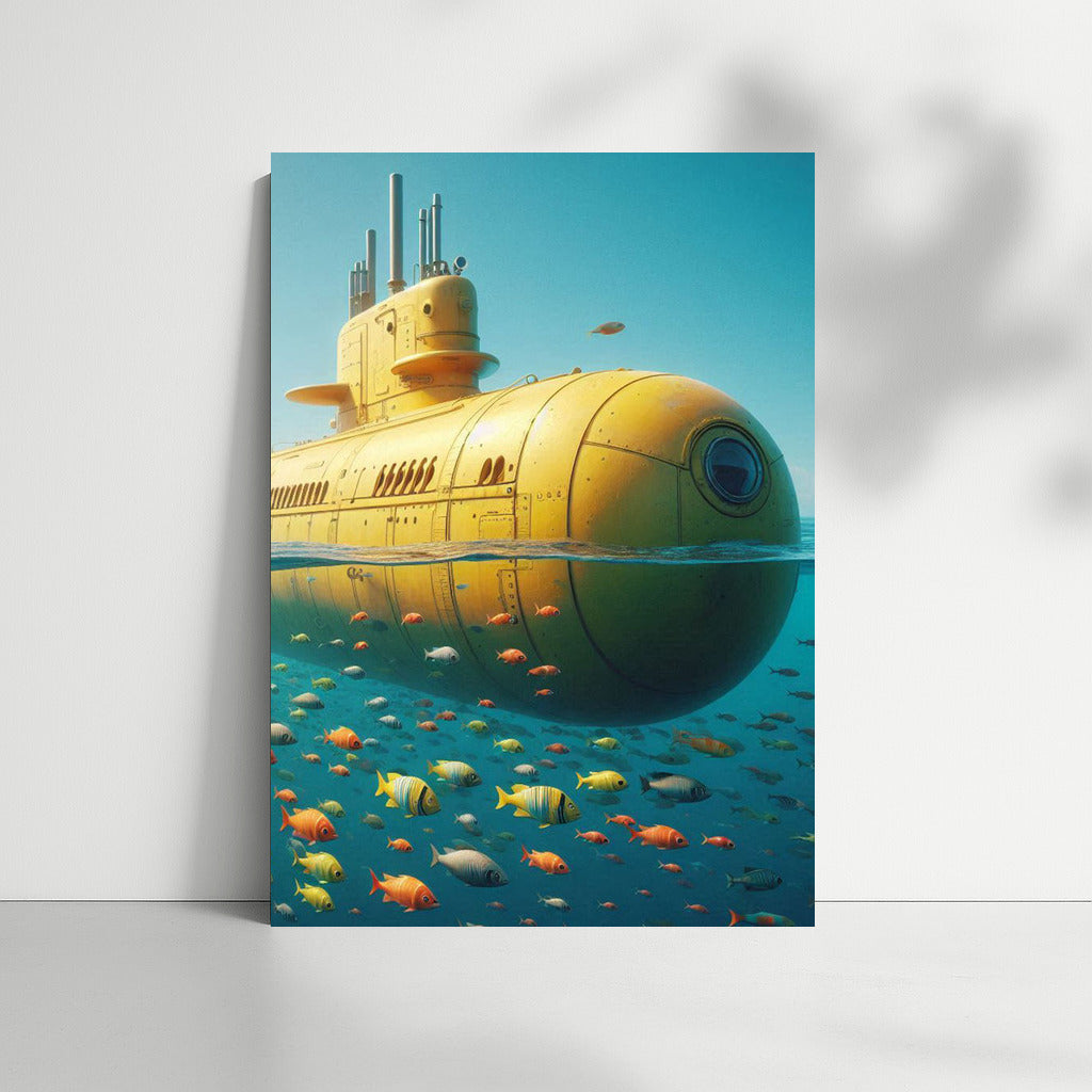 Yellow Submarine Among Colorful Fish: Ocean Adventure