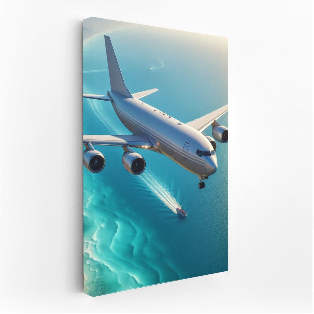 Winged Tanker over the Turquoise Ocean