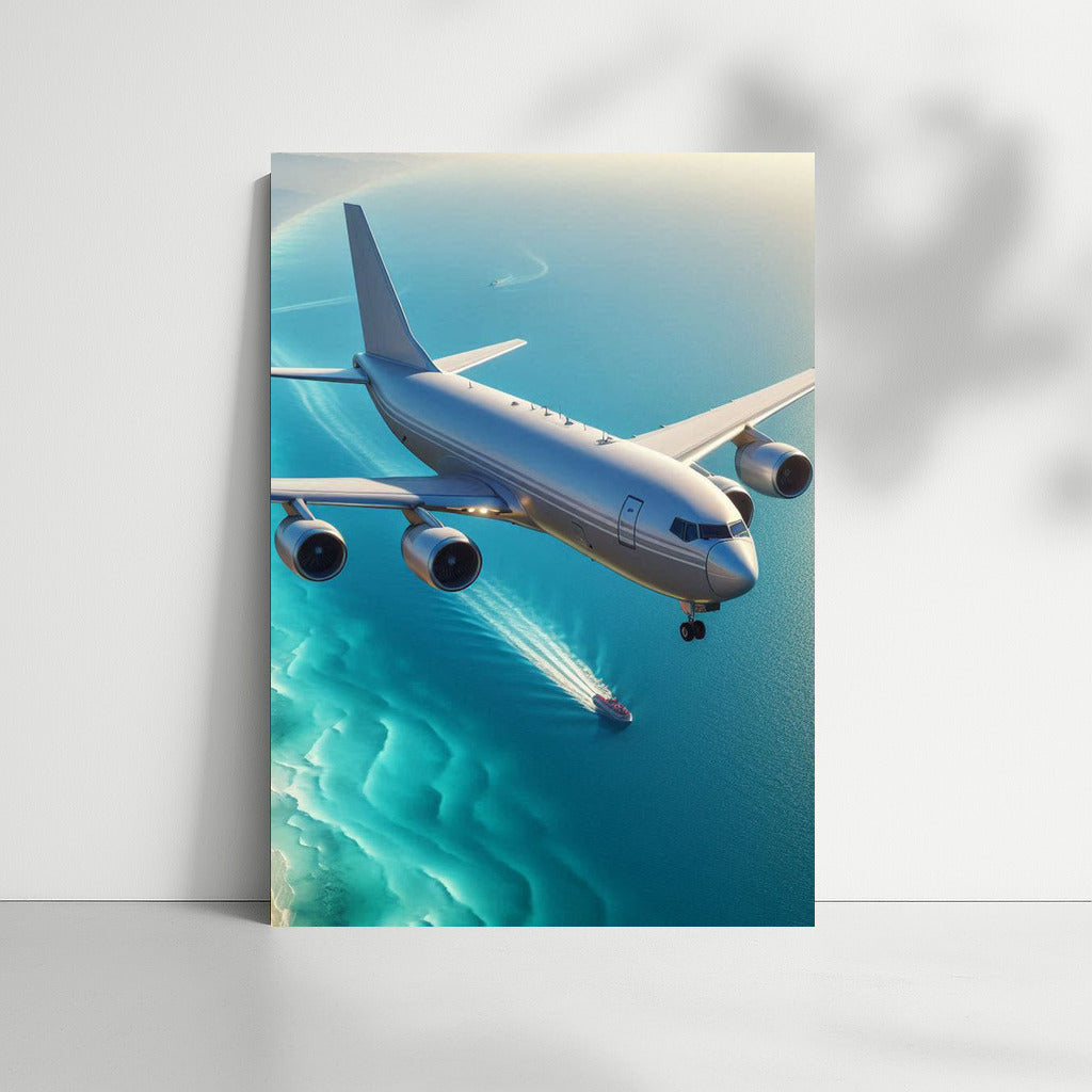 Winged Tanker over the Turquoise Ocean