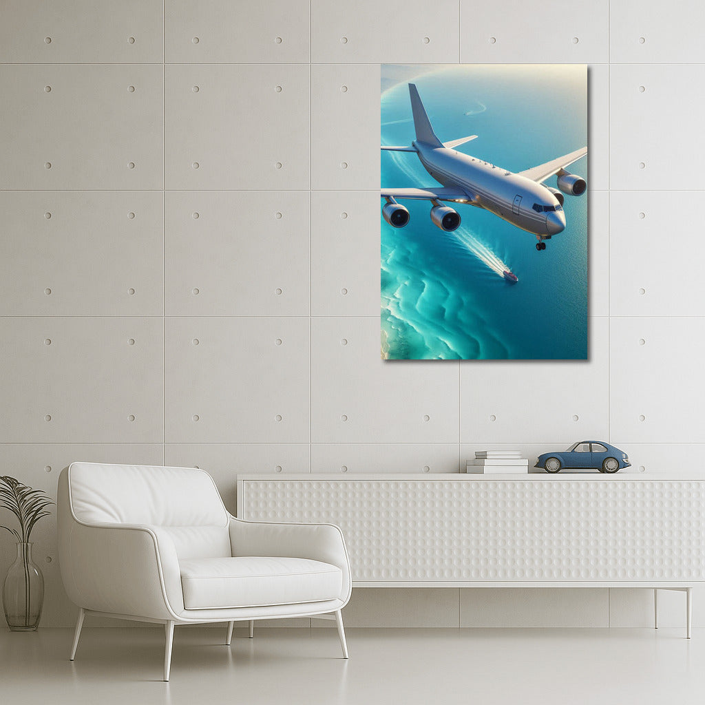 Winged Tanker over the Turquoise Ocean