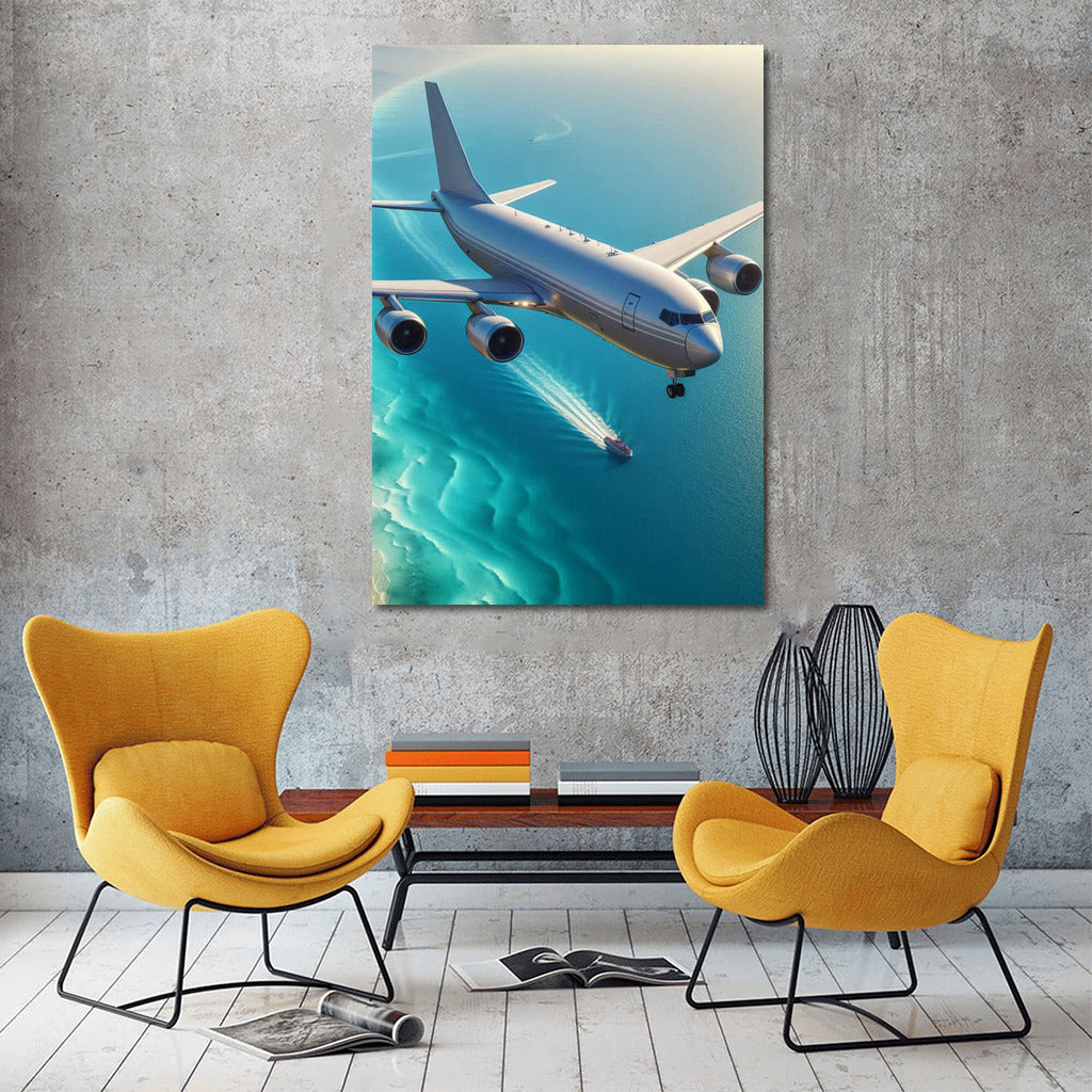 Winged Tanker over the Turquoise Ocean