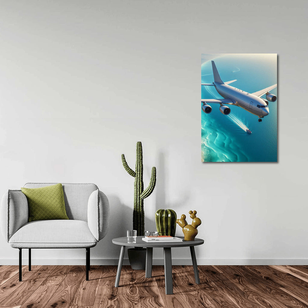 Winged Tanker over the Turquoise Ocean