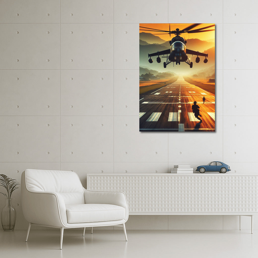 Sunset Flight: Training Helicopters on the Runway