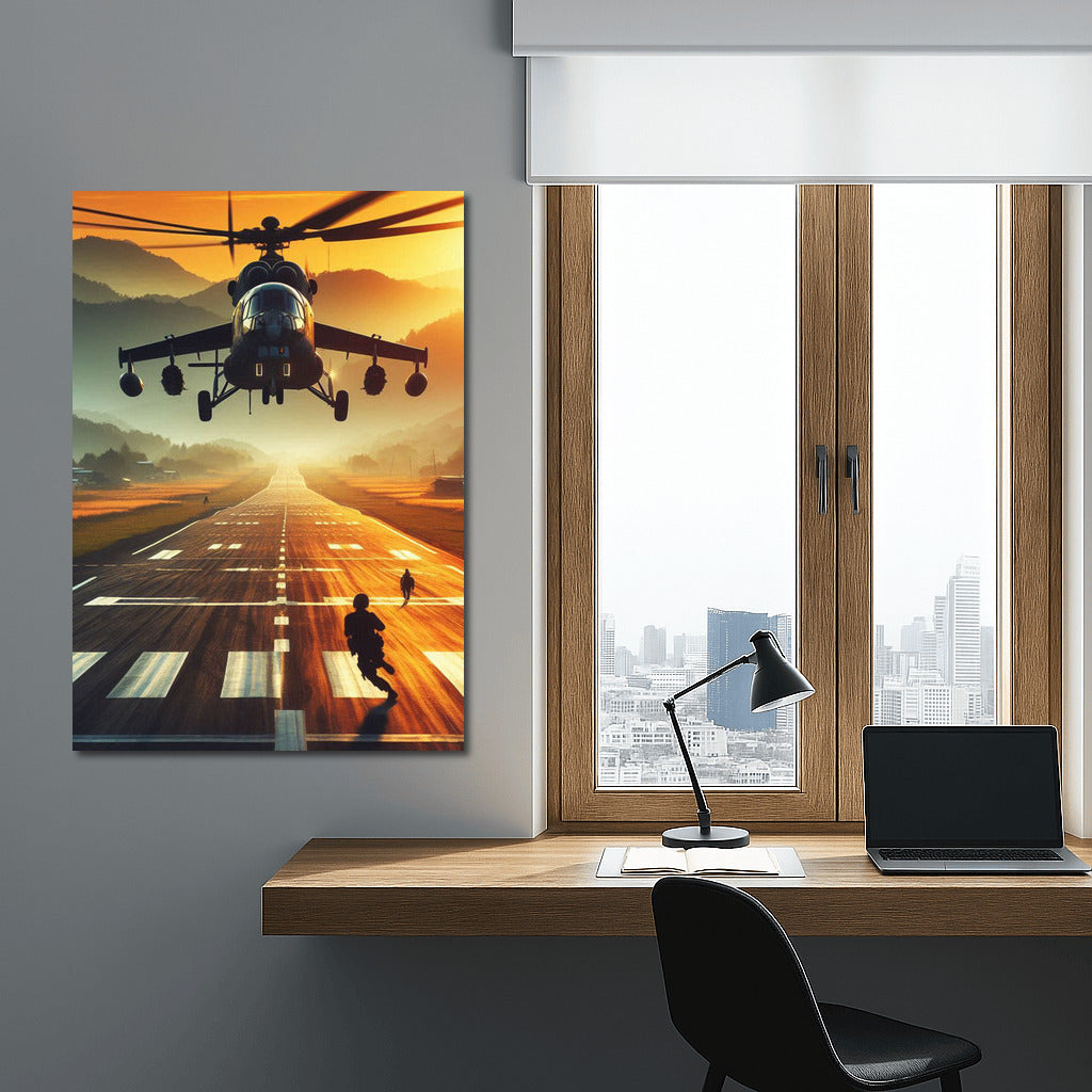 Sunset Flight: Training Helicopters on the Runway