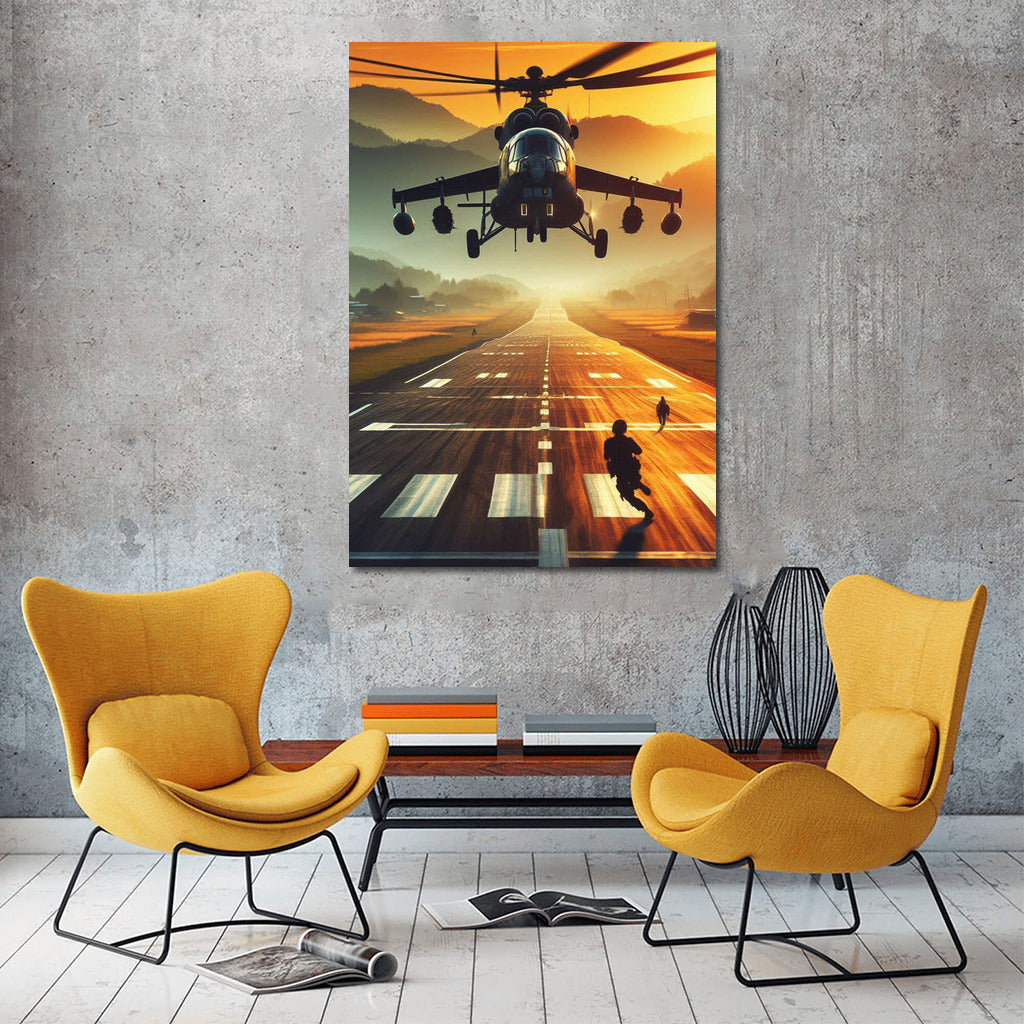 Sunset Flight: Training Helicopters on the Runway