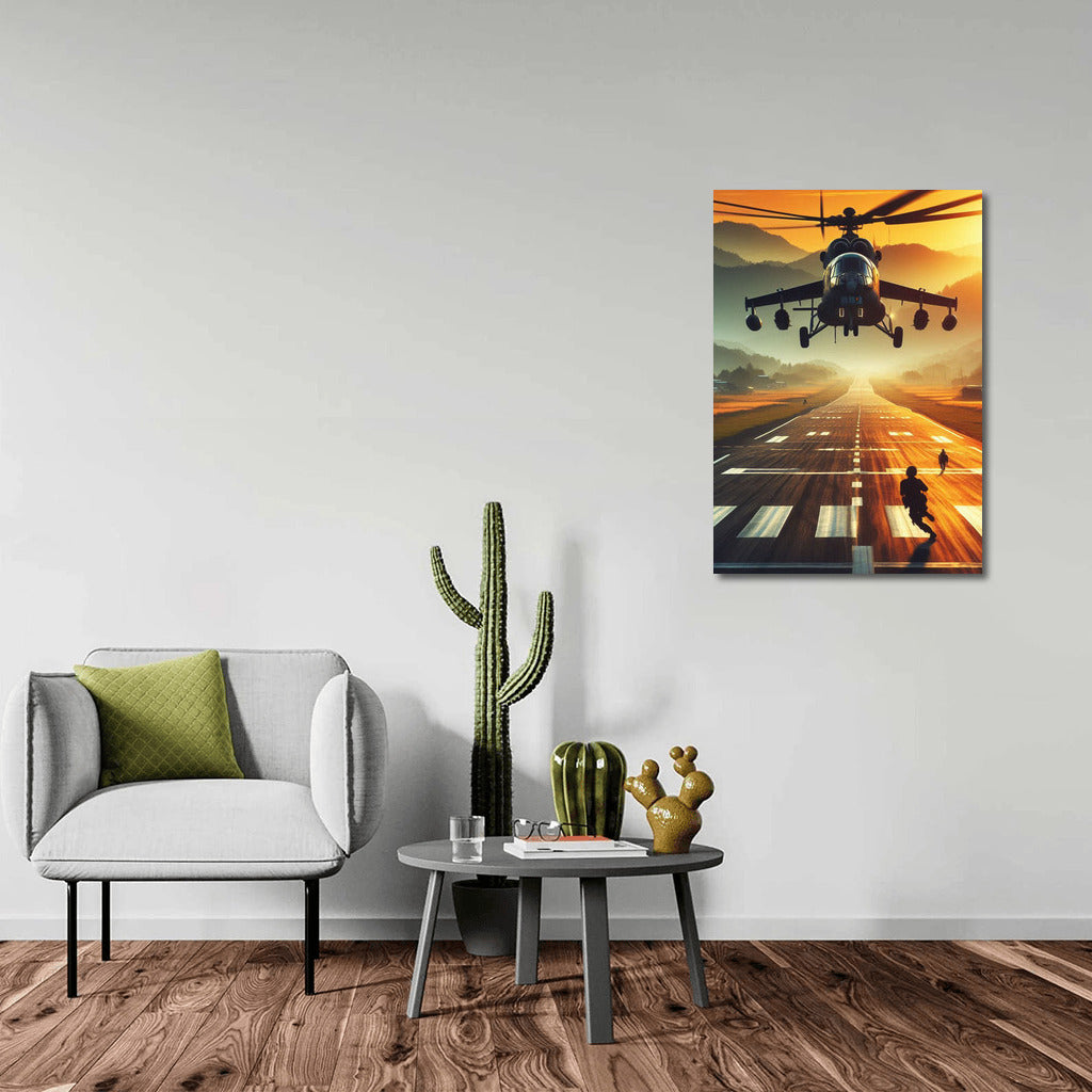 Sunset Flight: Training Helicopters on the Runway