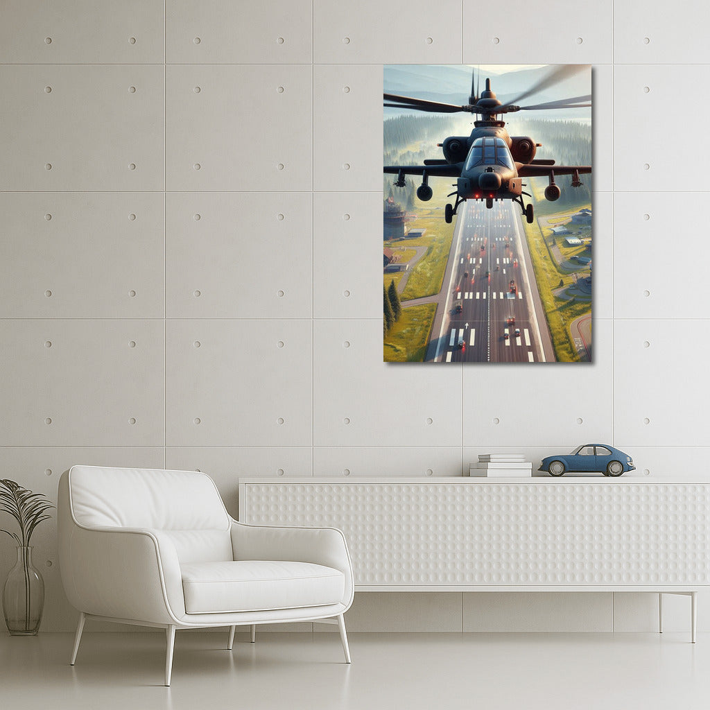 Runway: Dynamics of training helicopters against the landscape