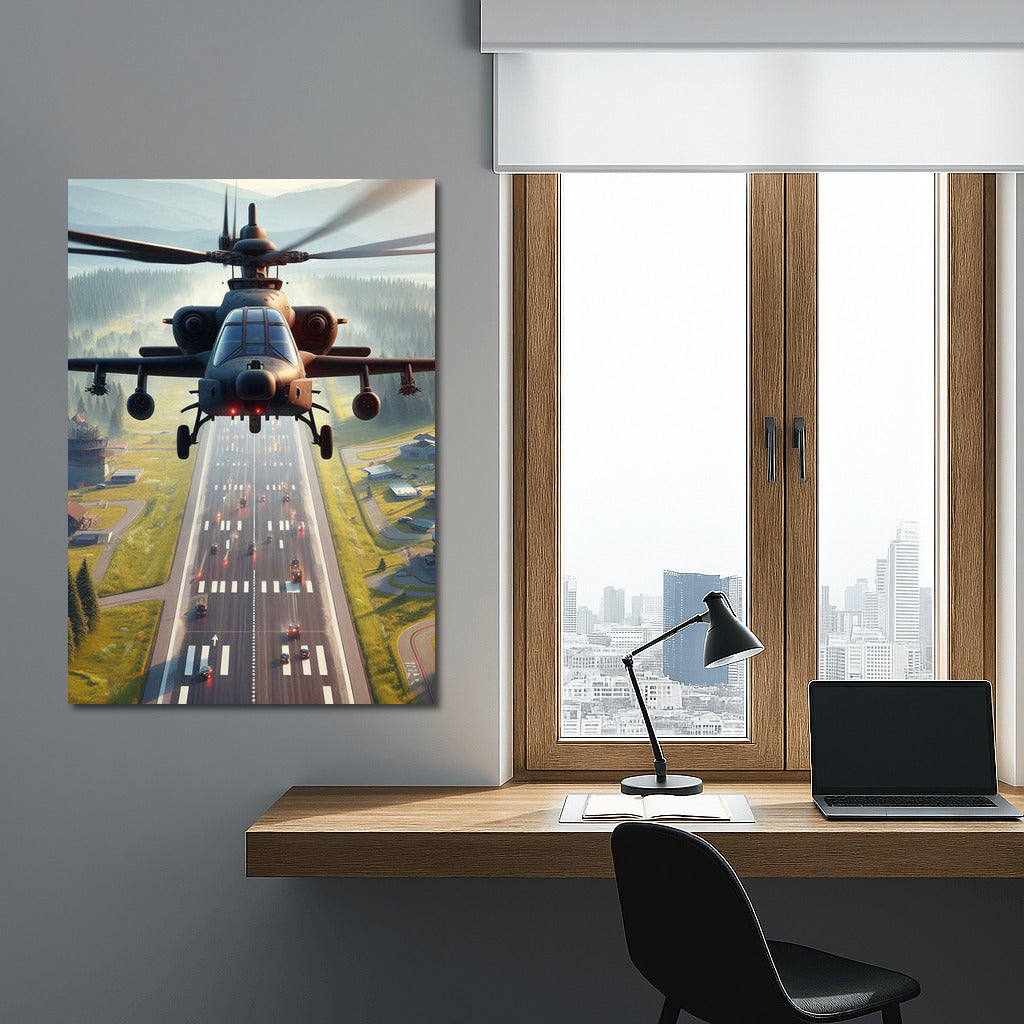 Runway: Dynamics of training helicopters against the landscape