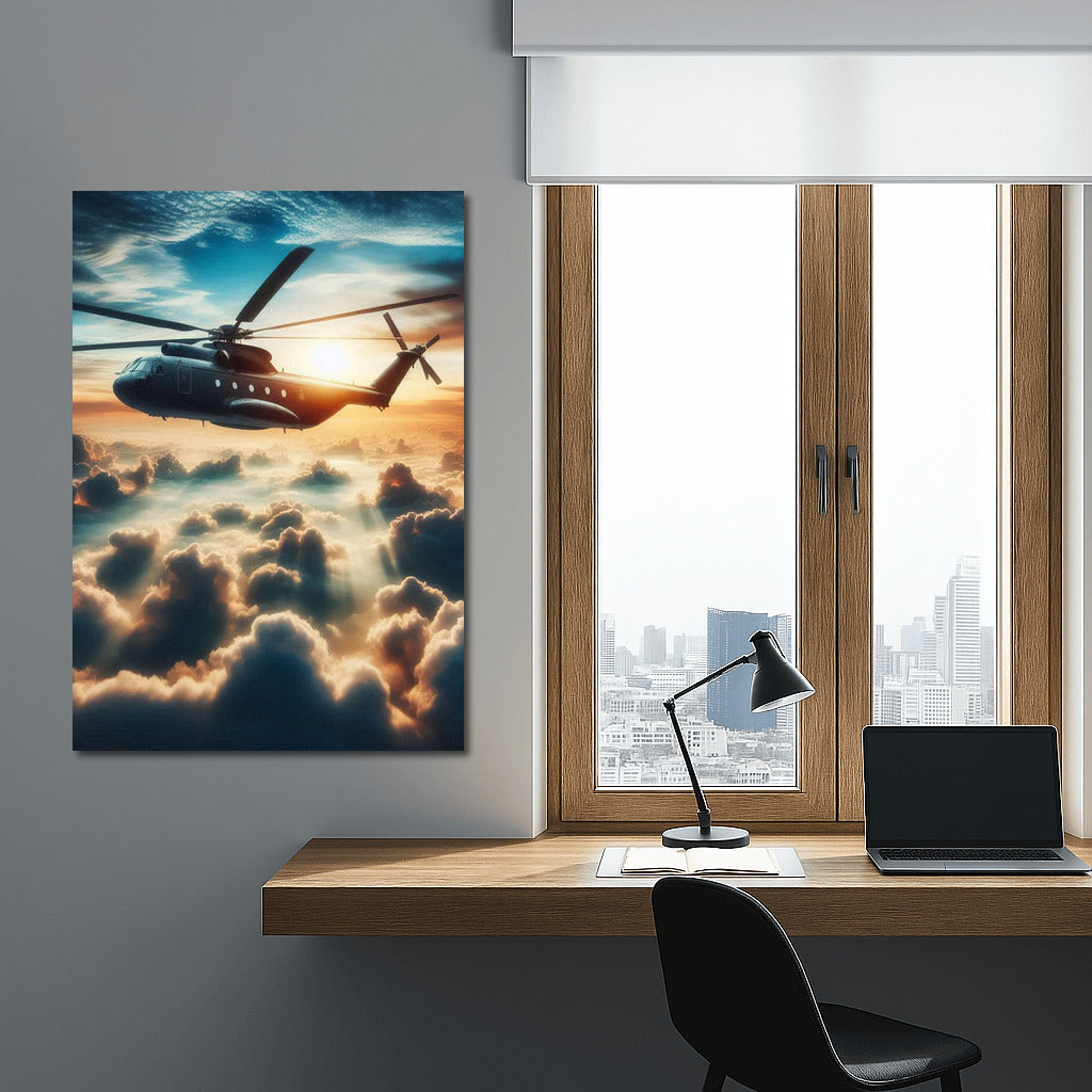 Hovering Transport Helicopter in the Clouds: Freedom and Power