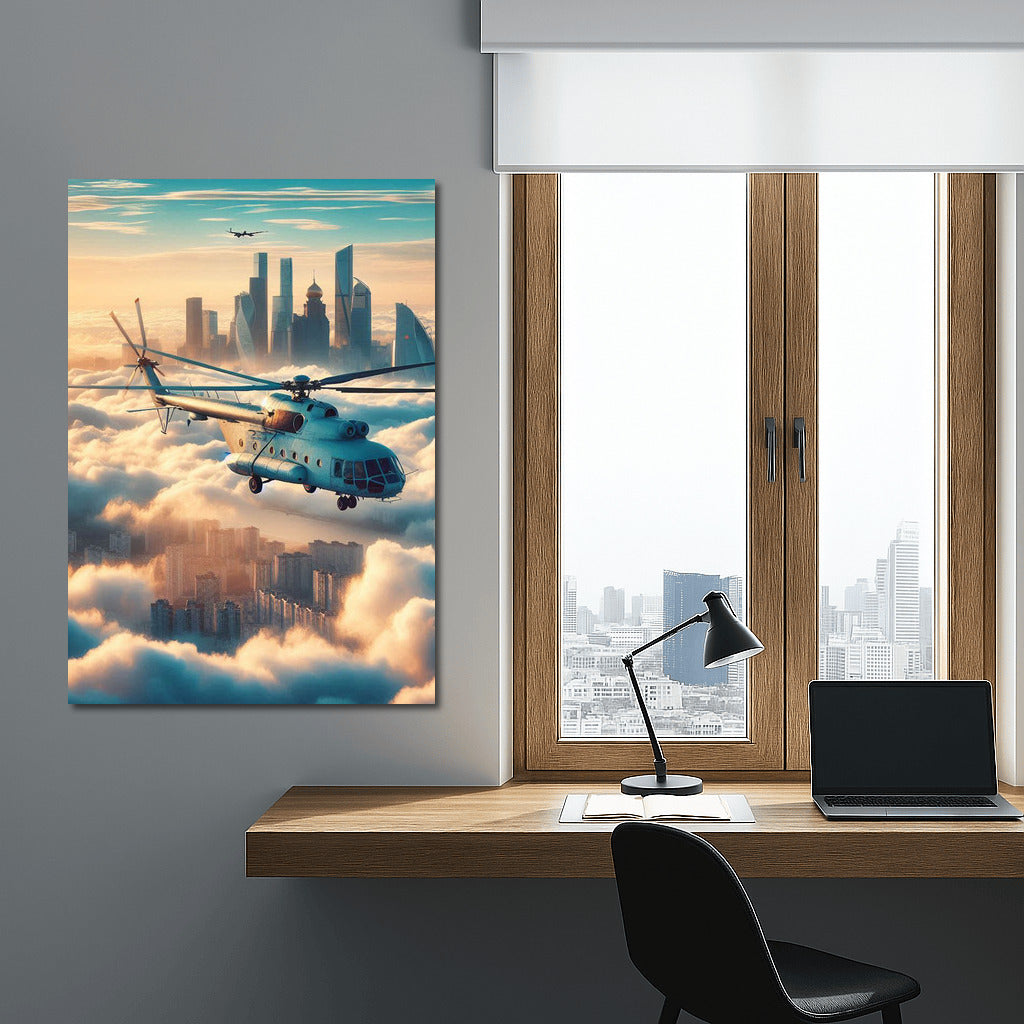 Transport Helicopters in the Clouds: Dreams Above the City