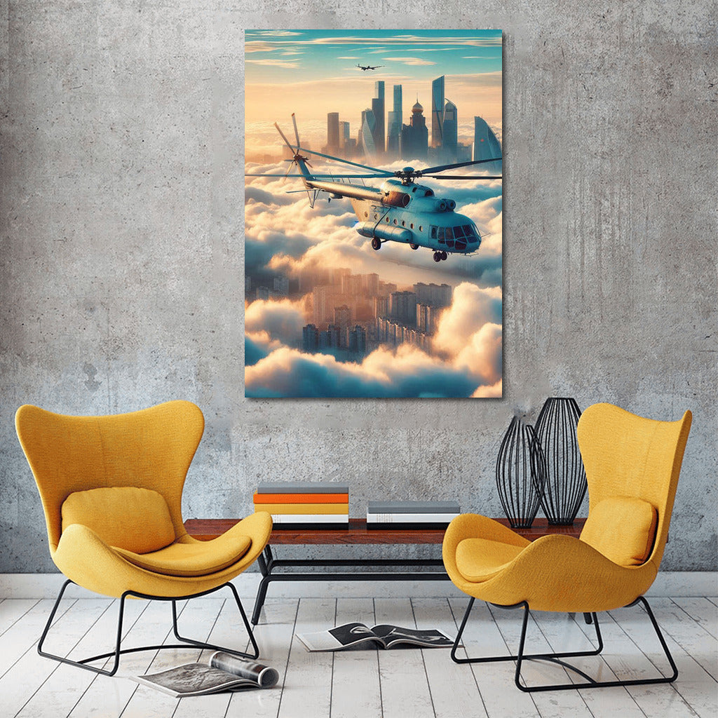Transport Helicopters in the Clouds: Dreams Above the City