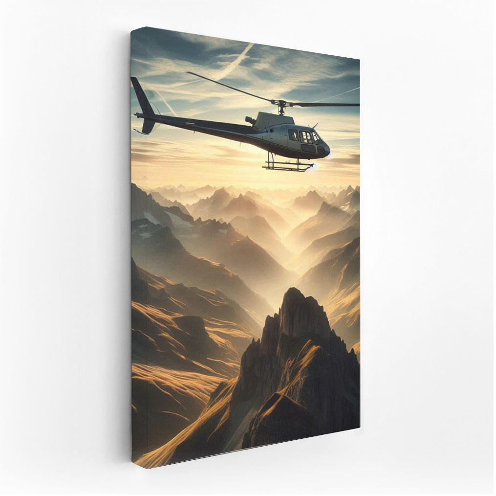 Morning Peaks and Helicopter: Freedom in the Skies