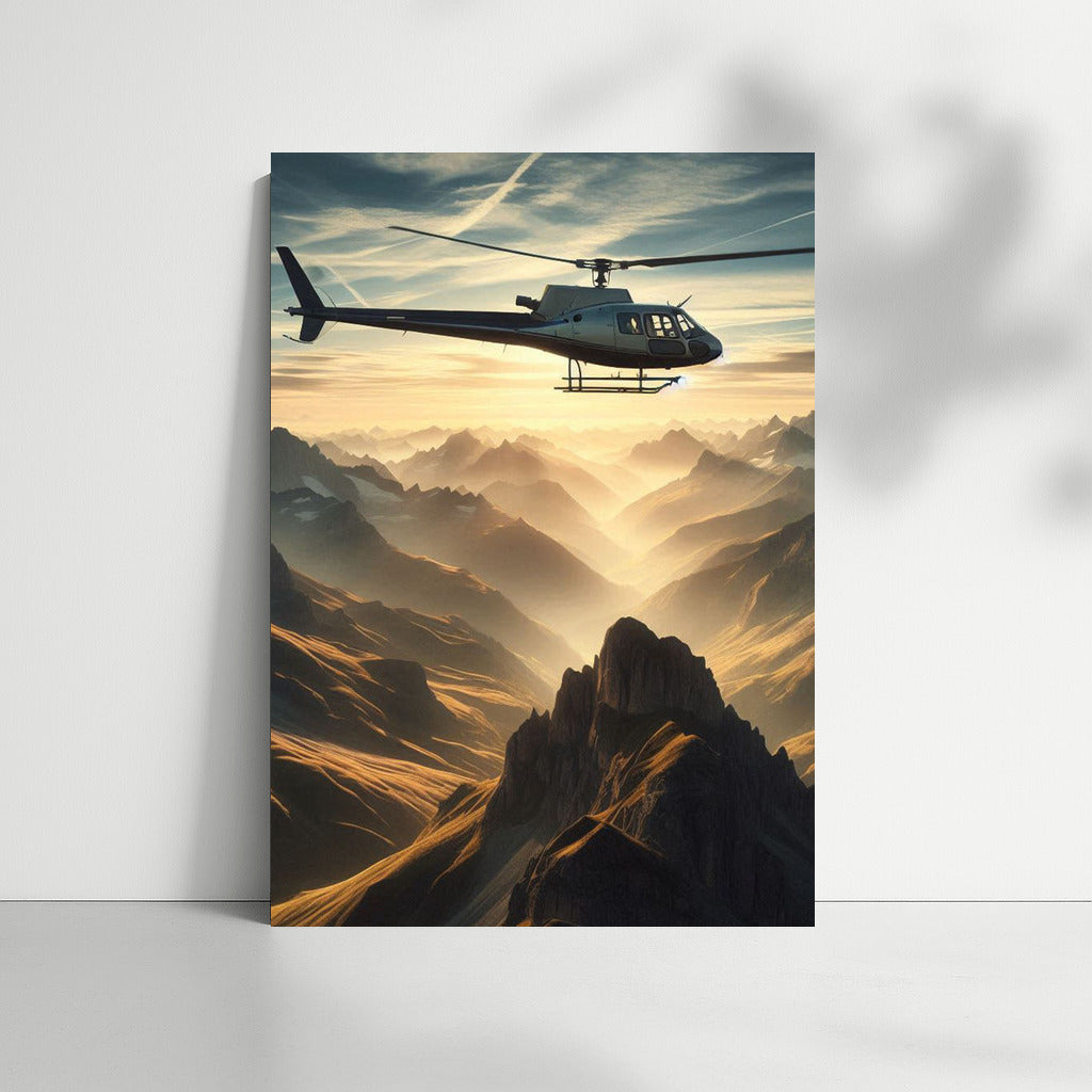 Morning Peaks and Helicopter: Freedom in the Skies