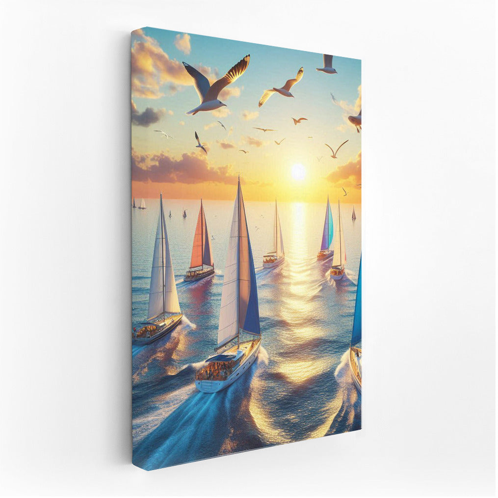 Sunset Symphony of Yachts: Freedom and Serenity