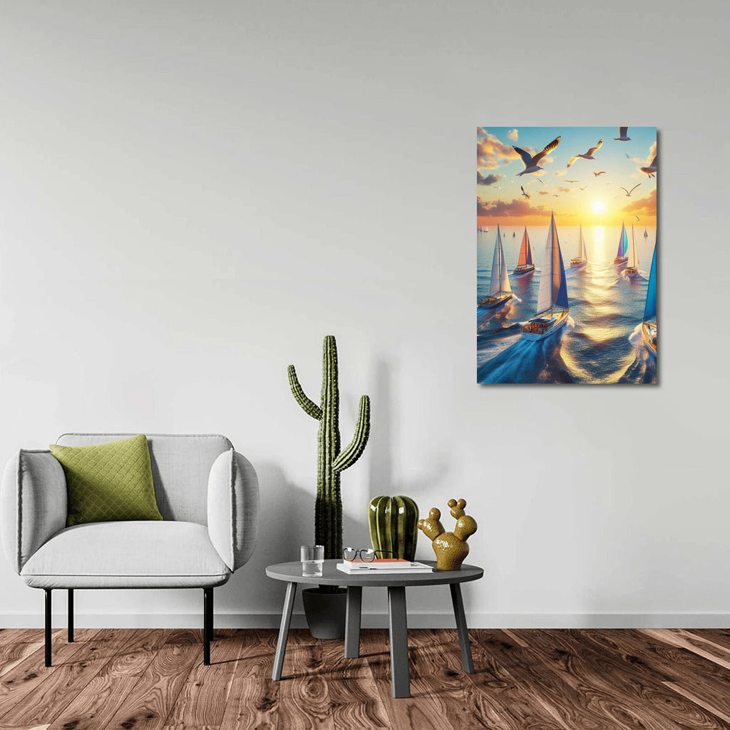 Sunset Symphony of Yachts: Freedom and Serenity