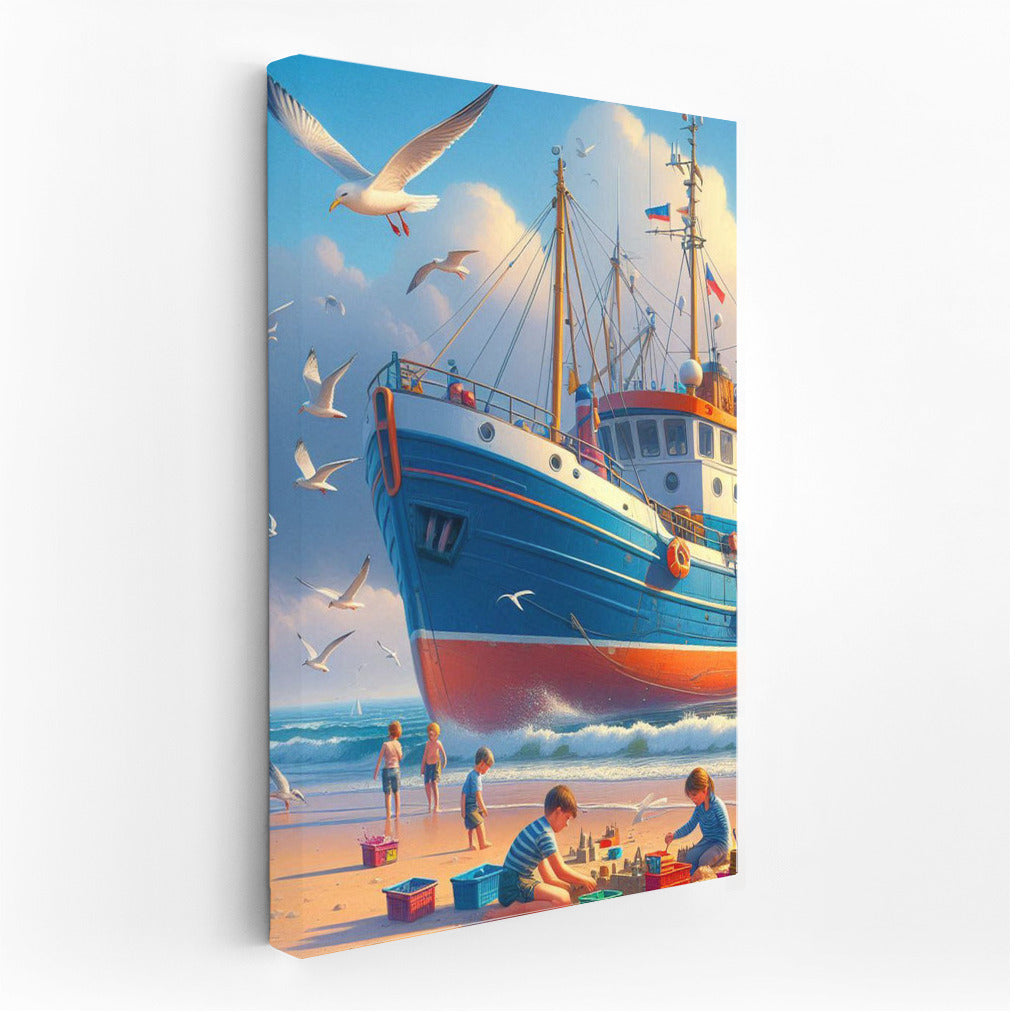 Vibrant Trawlers on the Beach Trawlers Beach 2: Serenity and Colors