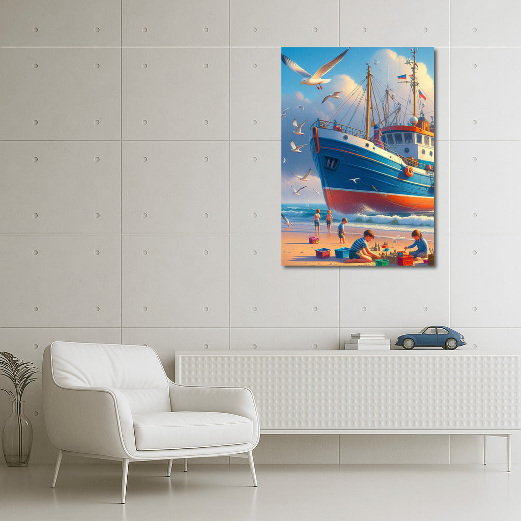 Vibrant Trawlers on the Beach Trawlers Beach 2: Serenity and Colors