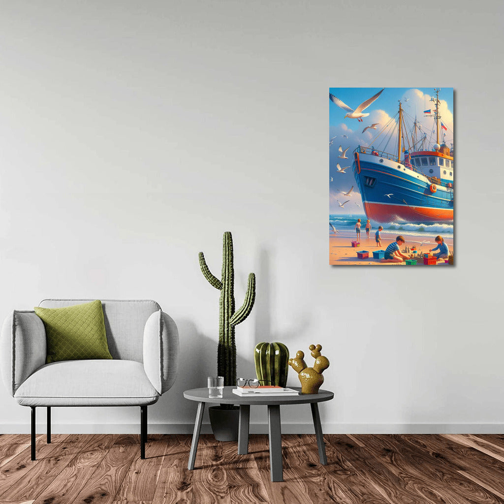 Vibrant Trawlers on the Beach Trawlers Beach 2: Serenity and Colors