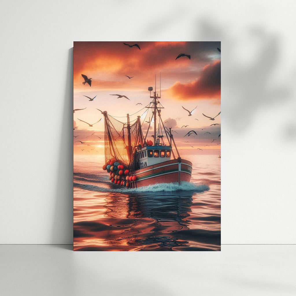Trawlers in the Sunset Glow: Sea Symphony 3