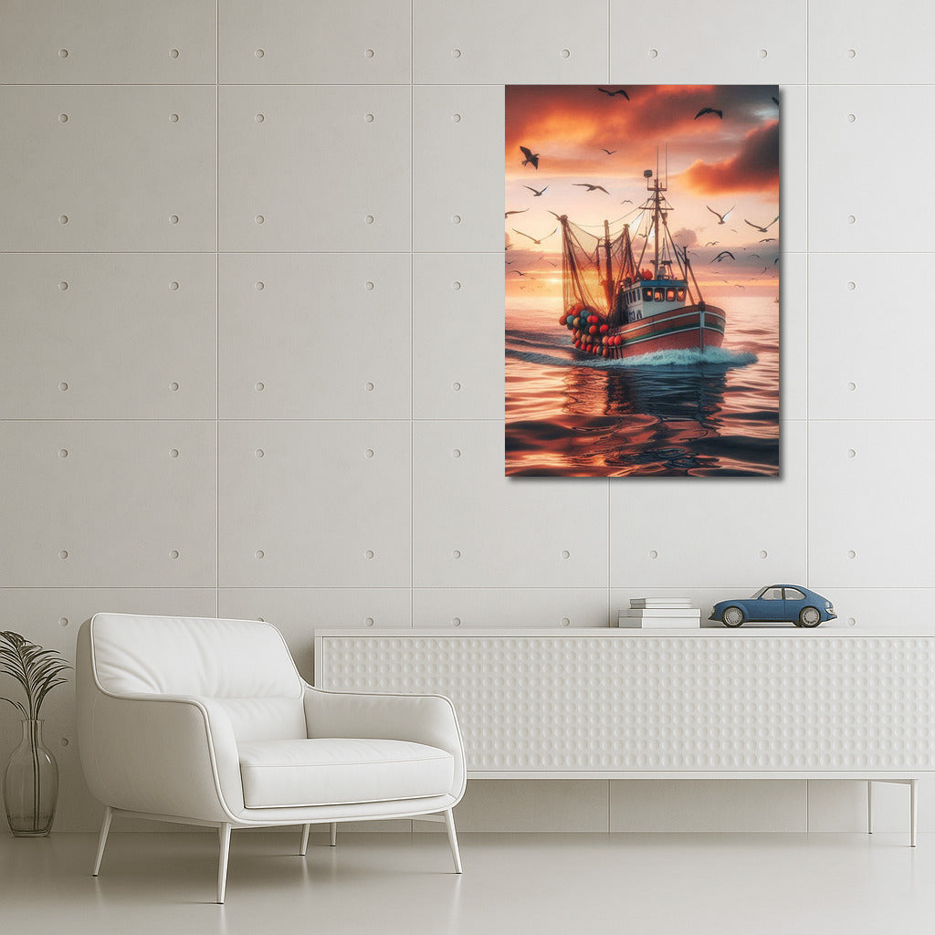 Trawlers in the Sunset Glow: Sea Symphony 3