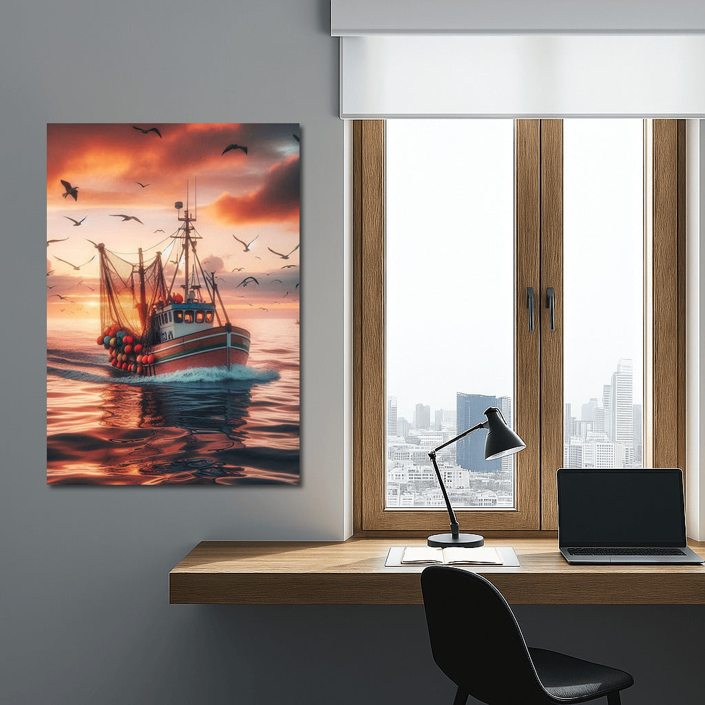 Trawlers in the Sunset Glow: Sea Symphony 3