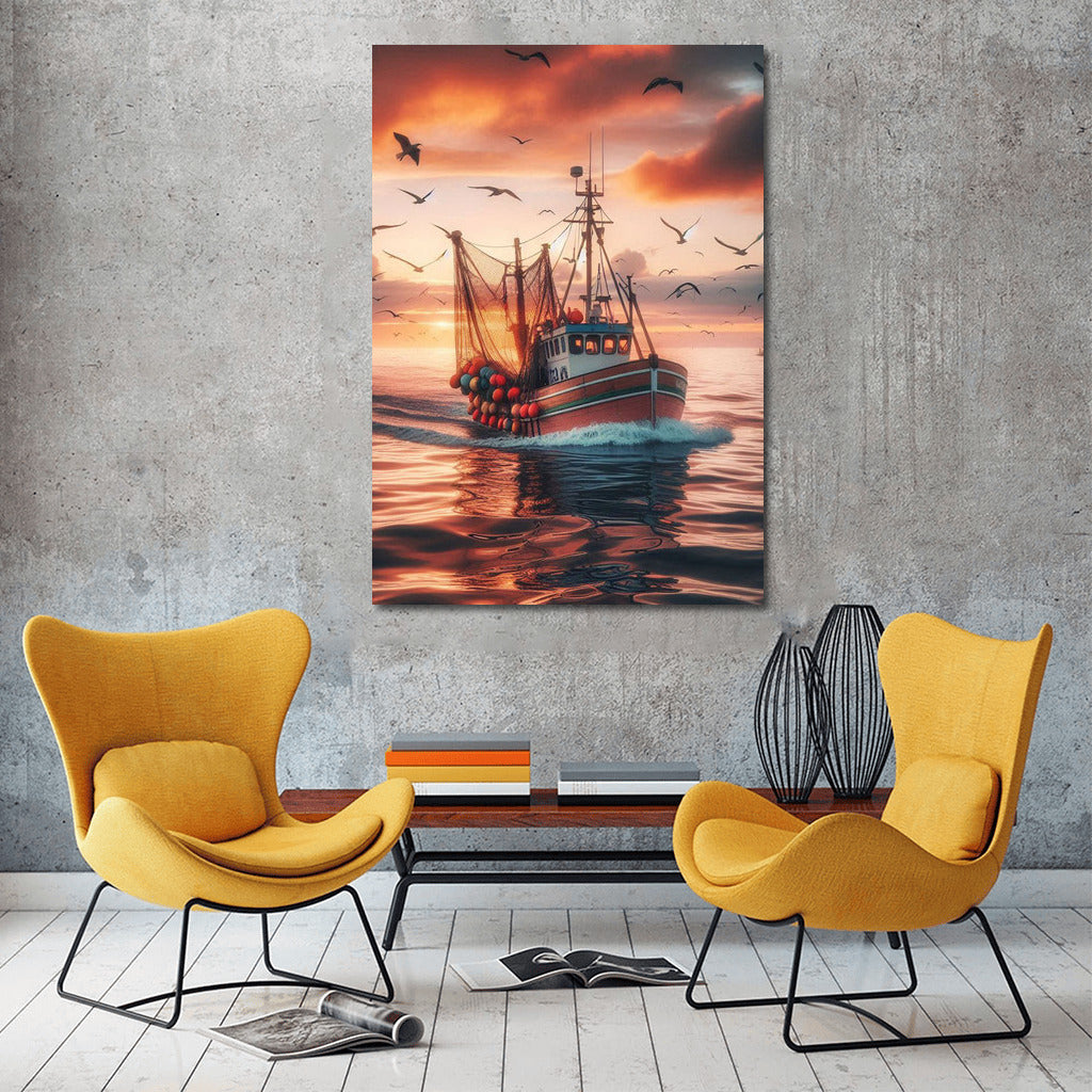 Trawlers in the Sunset Glow: Sea Symphony 3