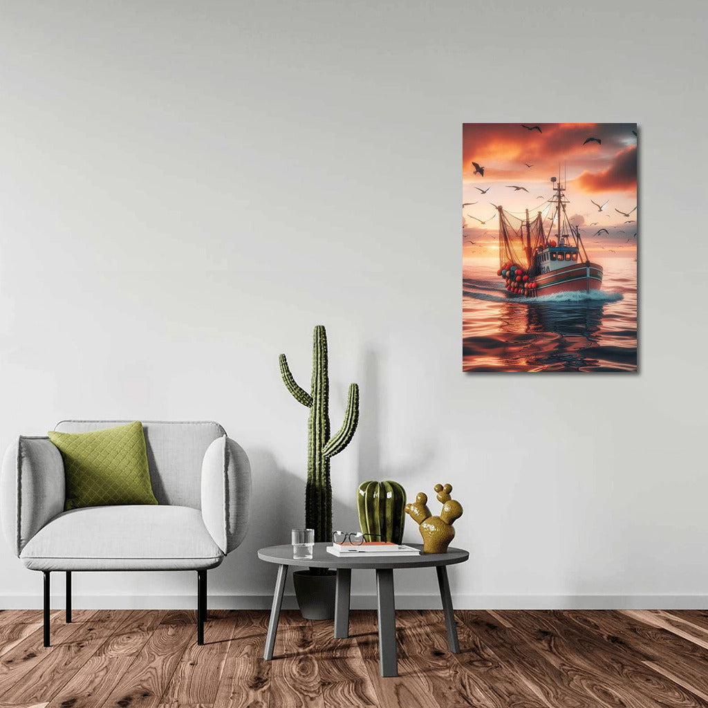 Trawlers in the Sunset Glow: Sea Symphony 3