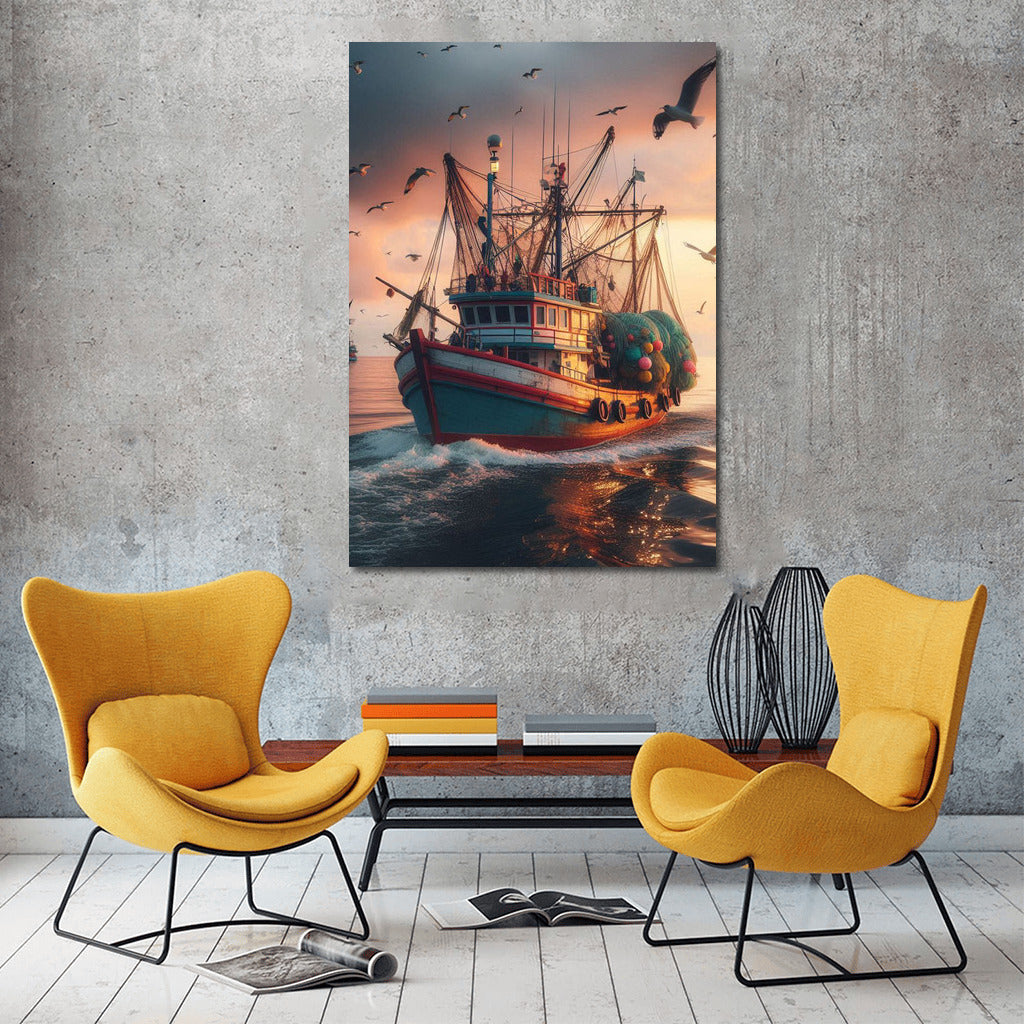 Sunset Trawlers: Twilight's Sea Romance