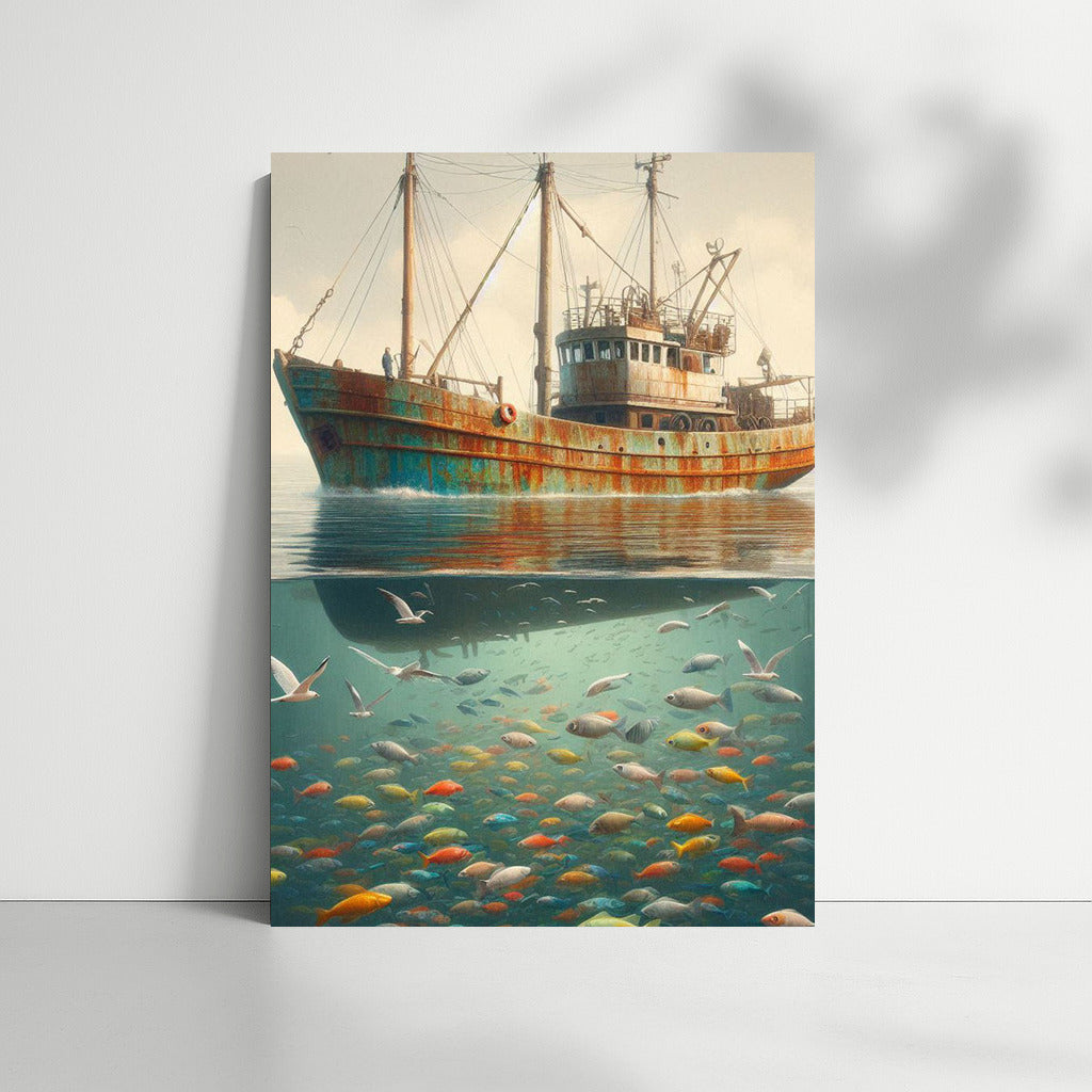 Sea Symphony: Trawler and Bright Fish in Trawlers Sea 2