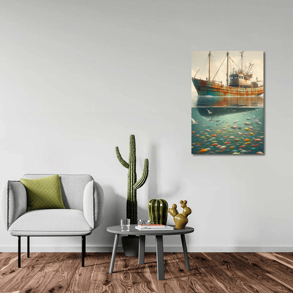 Sea Symphony: Trawler and Bright Fish in Trawlers Sea 2