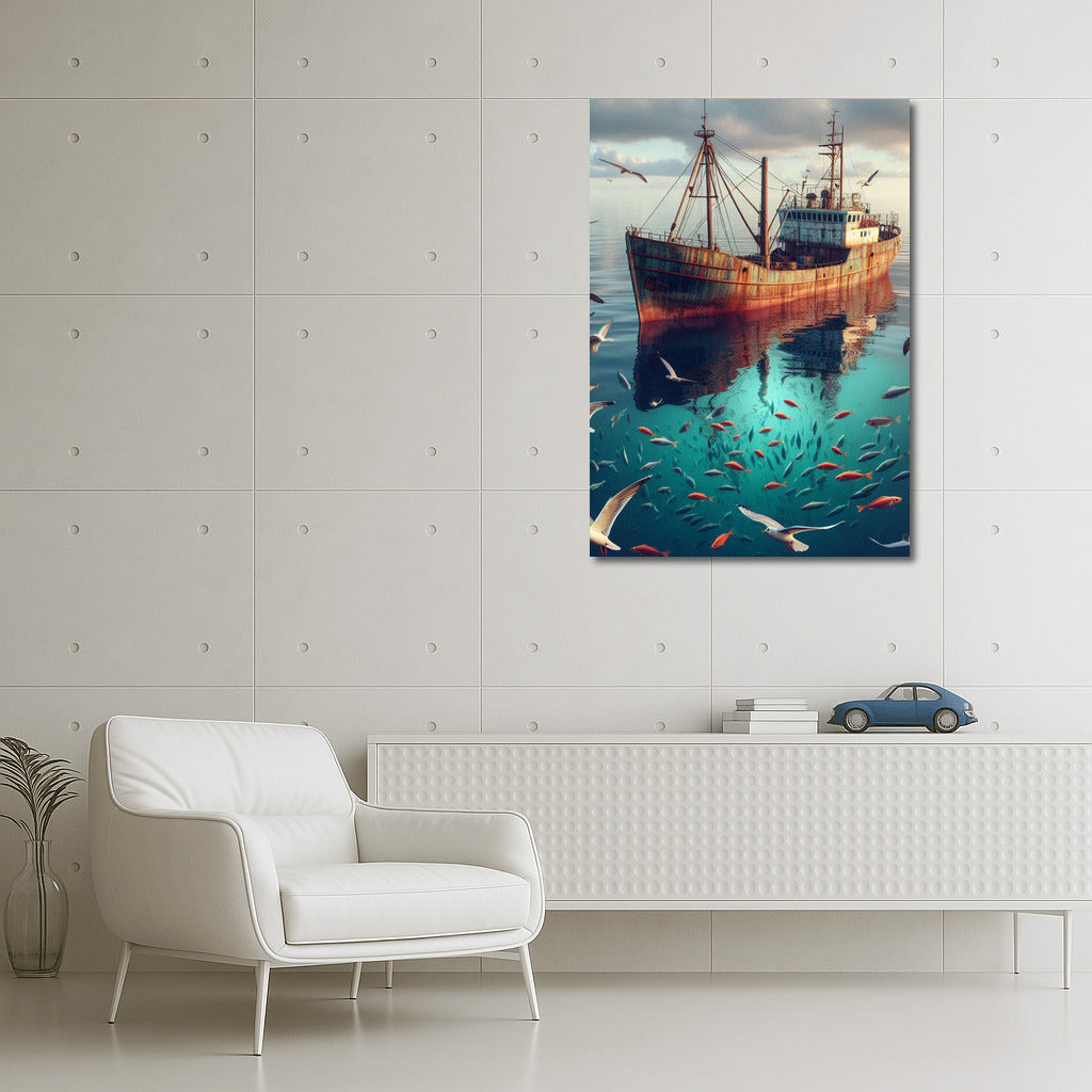 Sea Trawlers: Dance of Waves and Seagulls