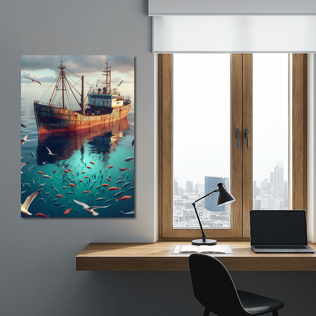 Sea Trawlers: Dance of Waves and Seagulls