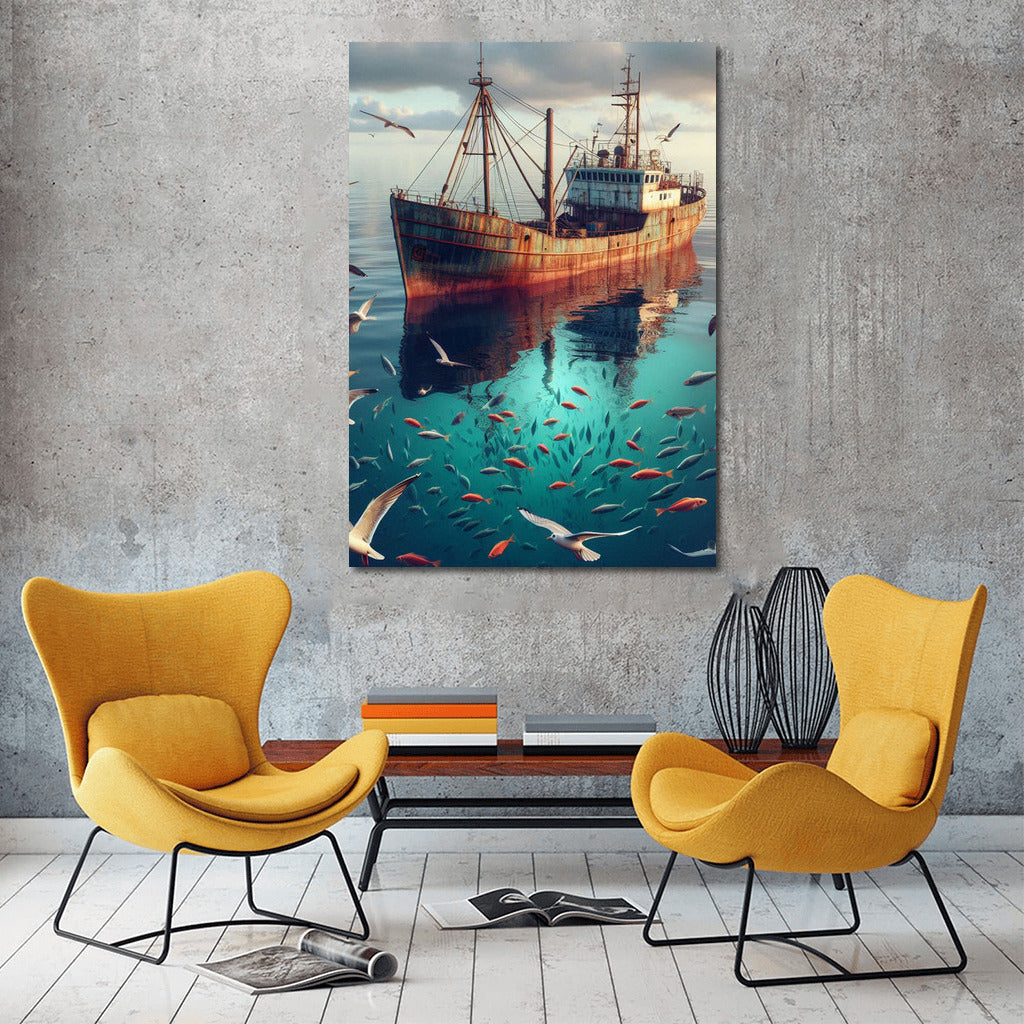 Sea Trawlers: Dance of Waves and Seagulls