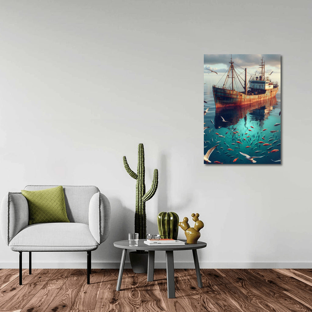 Sea Trawlers: Dance of Waves and Seagulls