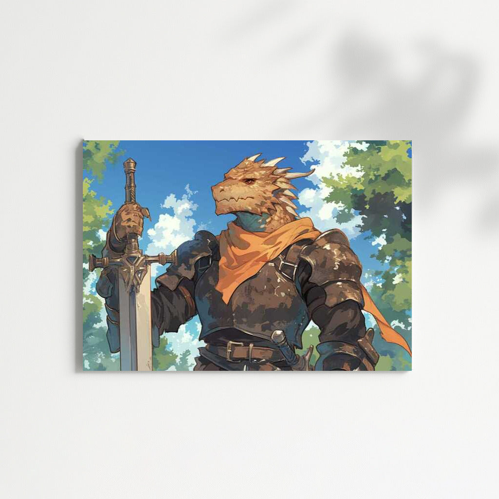 Guardian of the Magic World: Anthropomorphic Warrior in Fantasy Armor