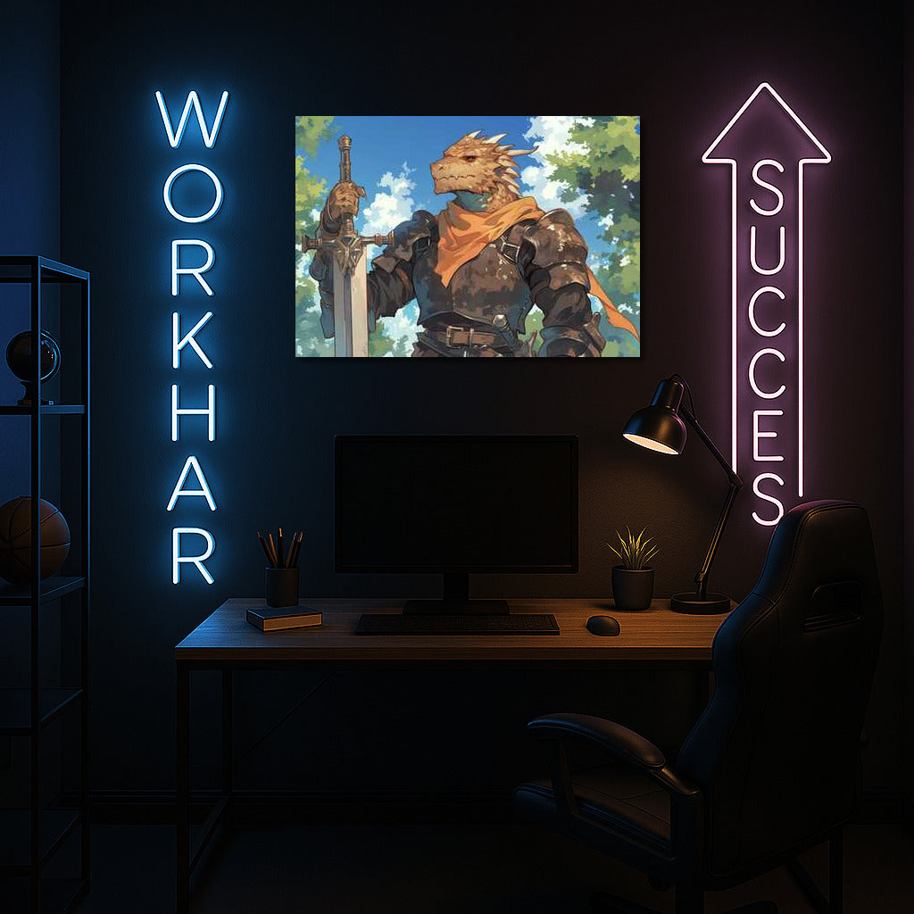 Guardian of the Magic World: Anthropomorphic Warrior in Fantasy Armor