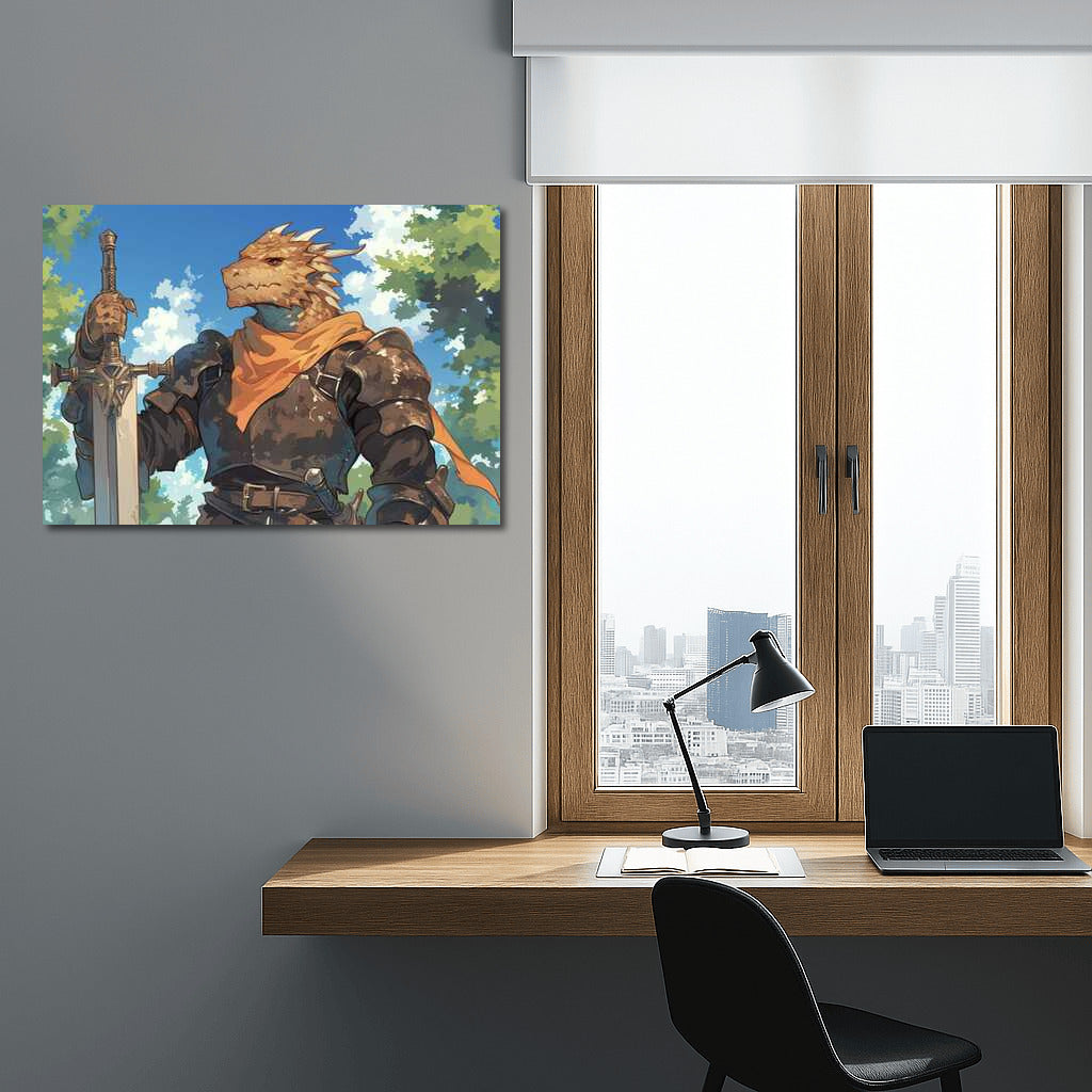 Guardian of the Magic World: Anthropomorphic Warrior in Fantasy Armor