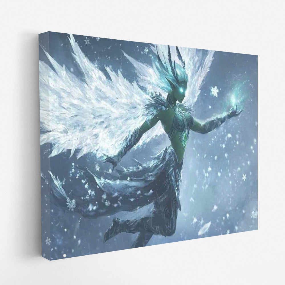 Mysterious Green-skinned Fairy: Fantasy Magic for Your Walls