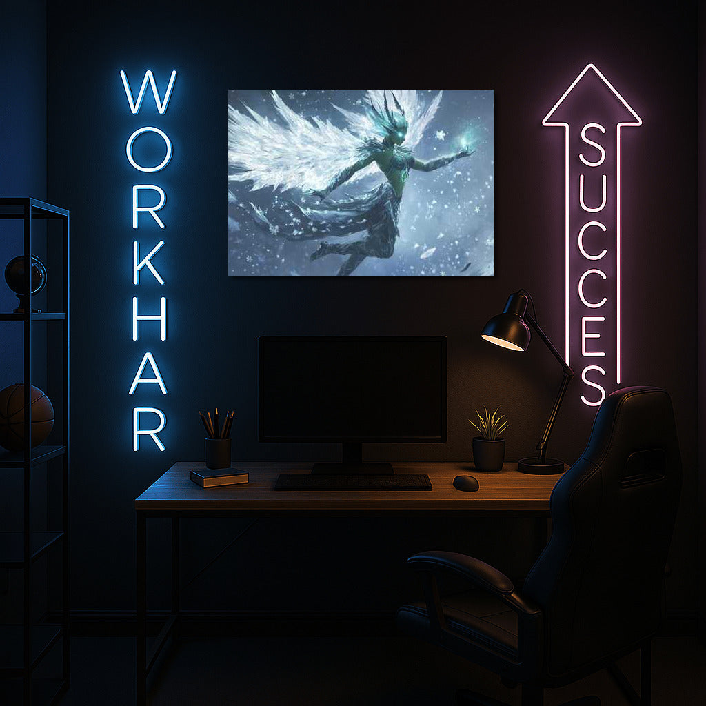 Mysterious Green-skinned Fairy: Fantasy Magic for Your Walls