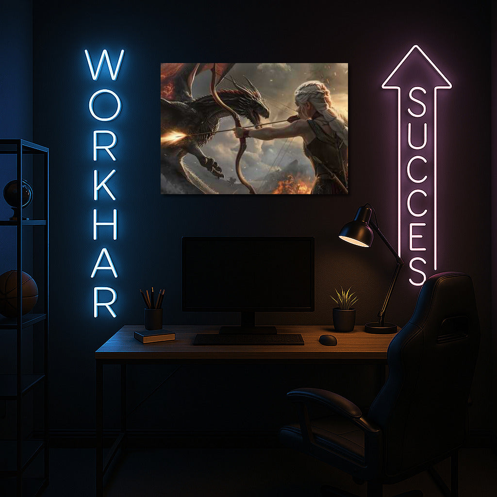 Fantasy: Hero and Dragon in Epic Battle - Daenerys Targaryen 2