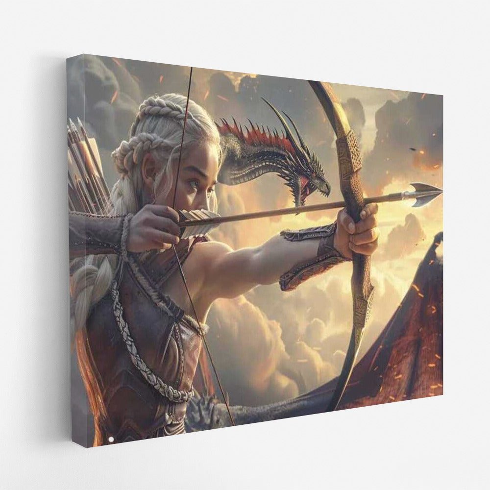 Clash in the Clouds: Warrior and Dragon in Epic Fantasy Style