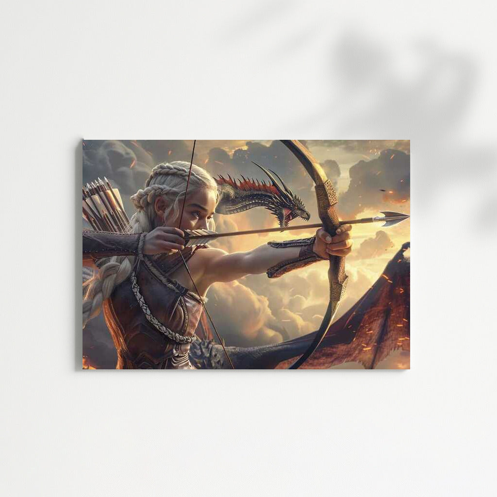 Clash in the Clouds: Warrior and Dragon in Epic Fantasy Style